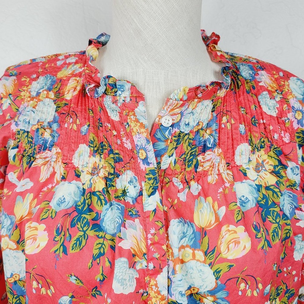 J. Crew Floral Liberty Fabric Popover Blouse - Picture 2 of 6